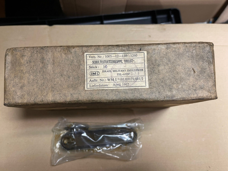 SCHULTERSTÜTZENKAPPE ORIGINAL IMI UZI & MP2 STAHLPLATTE für HOLZSCHAFT ERSATZTEI, auch für DEKOWAFFE – Bild 3
