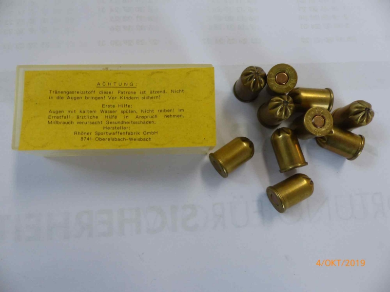 GAS CS-Patronen Kal. 9mm K./380 K. vom Qualitätshersteller SM 1 Packung mit 10 Patronen – Bild 2