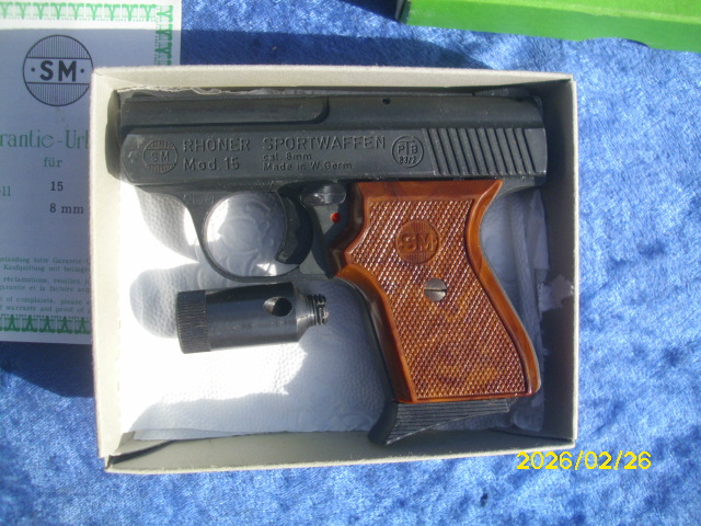 Achtung Sammler Röhner Sportwaffen SM 15 Signalpistole im Cal. 8 mm frühe PTB 83/2 no Teile 98 – nuotrauka 2