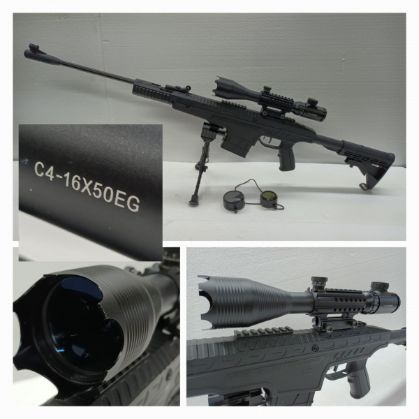 LUFTGEWEHR __ Home Defense __ WEITSCHUSS Sniper LG + ZF C4-16x50 + 2.Bein __ NEUwertig – Bild 1
