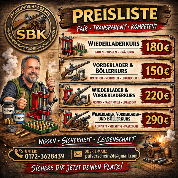 Pulverschein, Wiederlader, Vorderlader- und Böller – Bild 3
