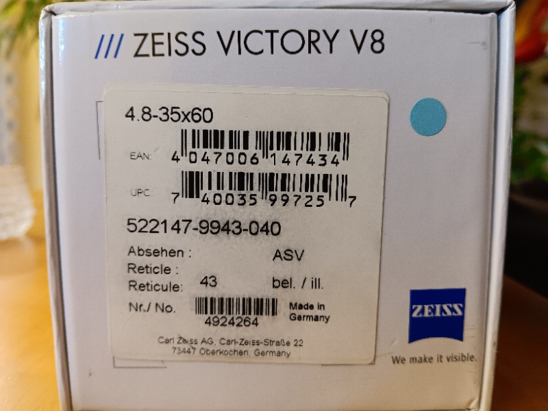 Zeiss Victory V8 4,8-35x60 ASV Absehen 43 – imaginea 4