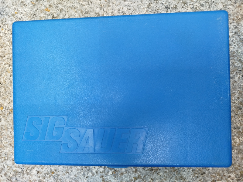 Schachtel OVP SIG SAUER P6 / P 225 mit Anleitung und Anschußscheibe – billede 2