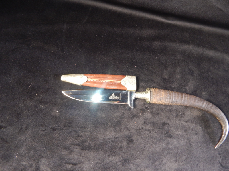 Sehr Schönes Sammler Jagdmesser Jagdnicker mit Jagdmotiv und Hülle aus Solingen – Bild 2