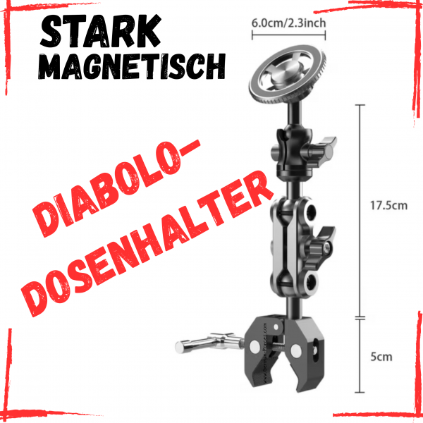 Diabolo-Dosenhalter mit Schwenkarm & Klemme — Stark magnetisch, massives Aluminium – obrázek 2