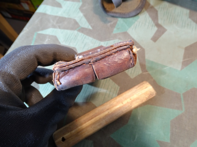 Seltene P 08 Magazintasche mit Holz Taschenspanner , 1. . Weltkrieg, 1916, 10 F.A.Rgt – billede 3