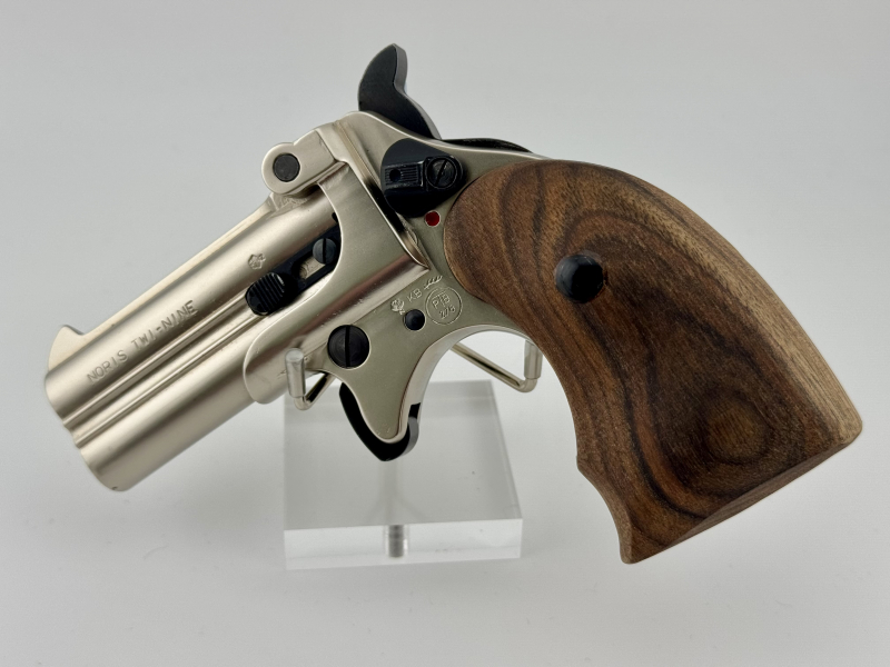 Noris Twi-Nine Derringer - PTB 276 - Vernickelt mit Spezial Griffschalen und Echtlederholster – снимка 5