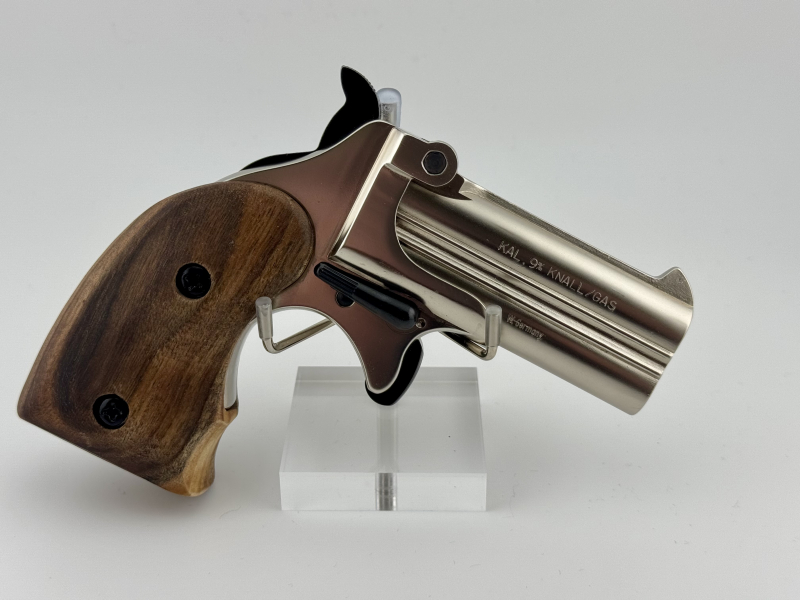 Noris Twi-Nine Derringer - PTB 276 - Vernickelt mit Spezial Griffschalen und Echtlederholster – снимка 4