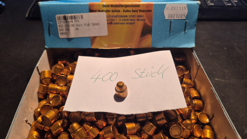 Geschosse 45ACP .452 200 Grain Wadcutter 400 Stück – attēls 2