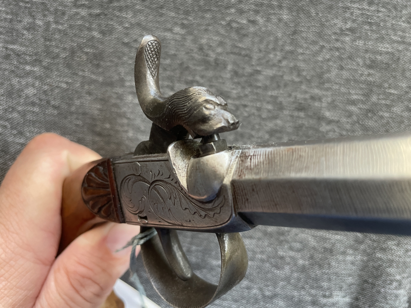 Perkussionstaschenpistole 1850 Frankreich Cal. 12mm graviert TOP ERHALTEN RAR SELTEN – Bild 2