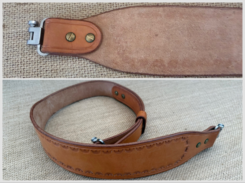 Gewehrriemen - Leder handgefertigt 7cm breit – Bild 2