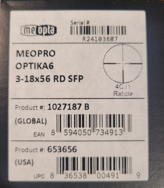 Neues Zielfernrohr Meopta Meopro Optika 6 3-18x56, Abs. 4C mit Parallaxenausgleich – Bild 2