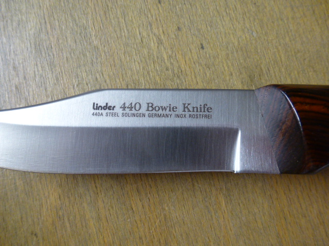 Linder - Messer - EDC BOWIE I - Nr. 169011 - rostfrei - Griff aus Cocoboloholz - Lederscheide in OVP – Bild 5