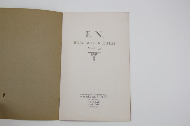 Handbuch Beschreibung FN Bolt Action Rifles Model 1926 Begien – Bild 2