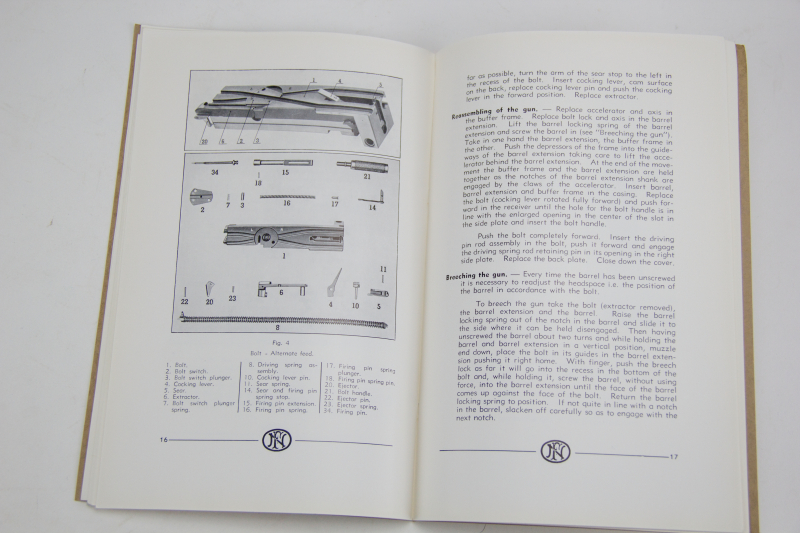 Handbuch Beschreibung FN Browning Machine Gun 50 Calibre Water cooled Begien – Bild 3