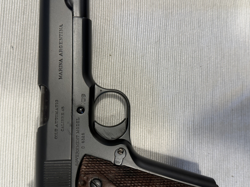 Colt Government 1911 Marina Argentina 1914 ARA Moreno Navy ORIGINAL .45 ACP – billede 3