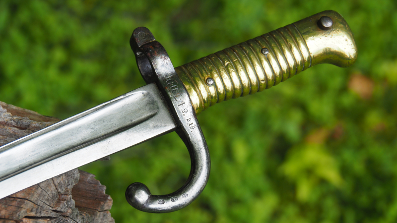 Sammlerstück ! Bajonett Chassepot M1866, "Imperiale de Mutzig" von 1868, mit Truppenstempel ! – nuotrauka 3