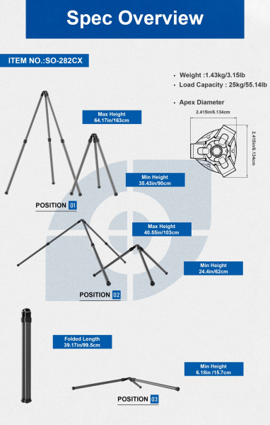 Leofoto carbon tripod- reverse system - acrca + picatinny + PRS – Bild 2