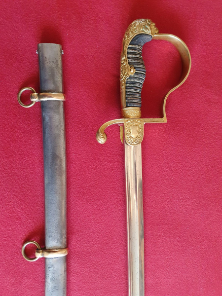 Orig. Sachsen/Preuß. früher Artillerie Löwenkopf Säbel mit Scheide Hersteller W.K.&C. – Bild 4