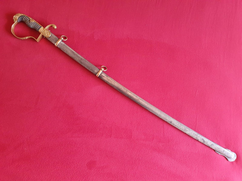 Orig. Sachsen/Preuß. früher Artillerie Löwenkopf Säbel mit Scheide Hersteller W.K.&C. – Bild 2