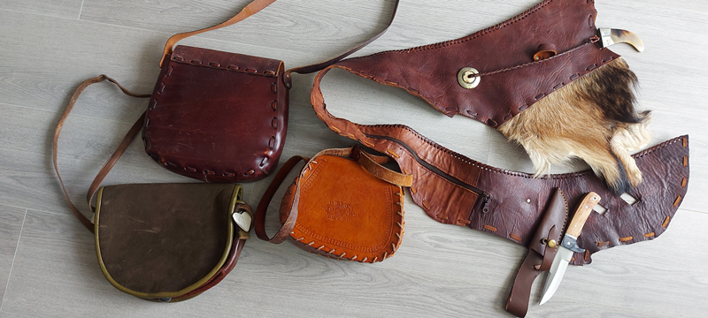 Konvolut Jagdtasche Ammunitiontasche.Leder – Bild 3