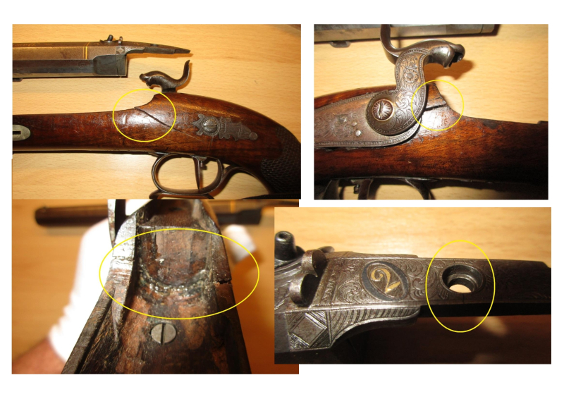 Duell Nr.2 Orig. Perkussionspistole um 1850 Cal.13mm – Bild 6