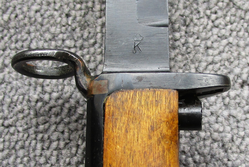 Norwegisches Krag Jörgensen Bajonett Seitengewehr M.1894 mit WaA-Abnahme Wehrmacht Kongsberg mit Kop – obrázek 4