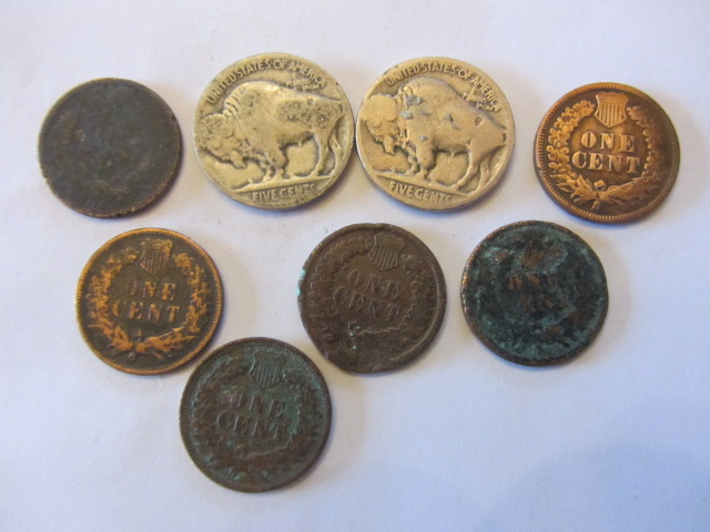 Alte Indian Head Münzen USA 8 Stück – stampa 2