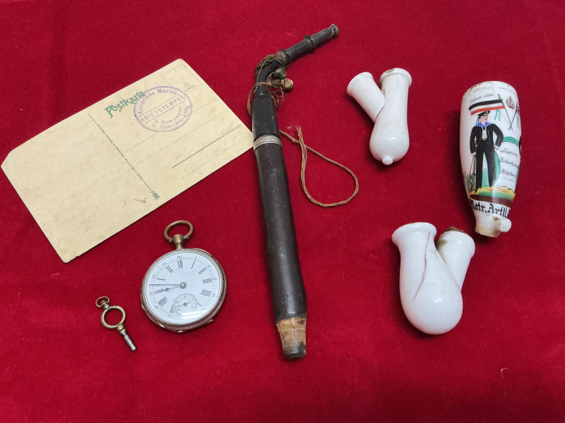 Reservistenpfeife Taschenuhr Postkarte Kaiserliche Marine – imagem 2