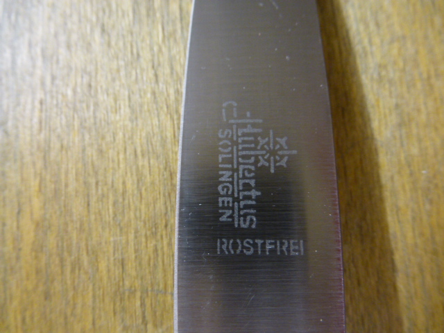 Hubertus - Nicker - Stilett - Trachten - Messer - Griff aus Hirschhorn - braune Lederscheide – Bild 4