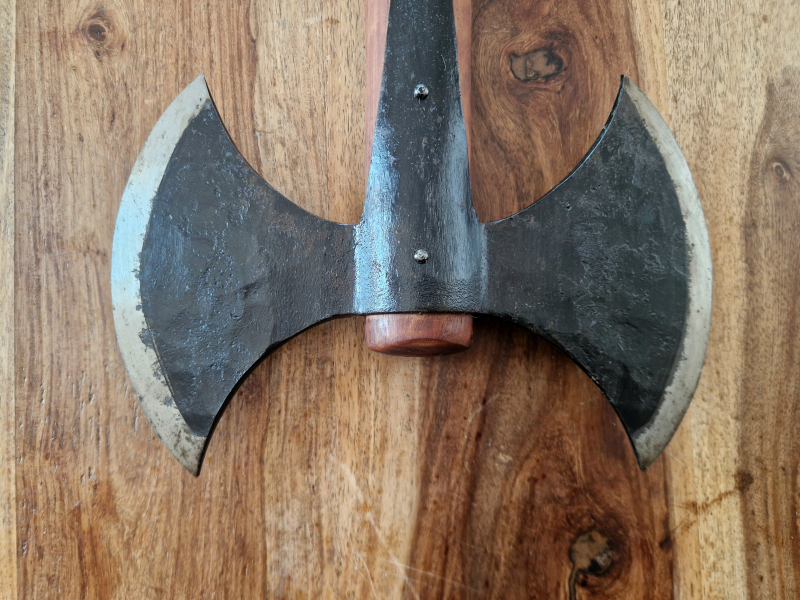 Mittelalter Axt Doppelschneidig. Klingenstahl. – Bild 3