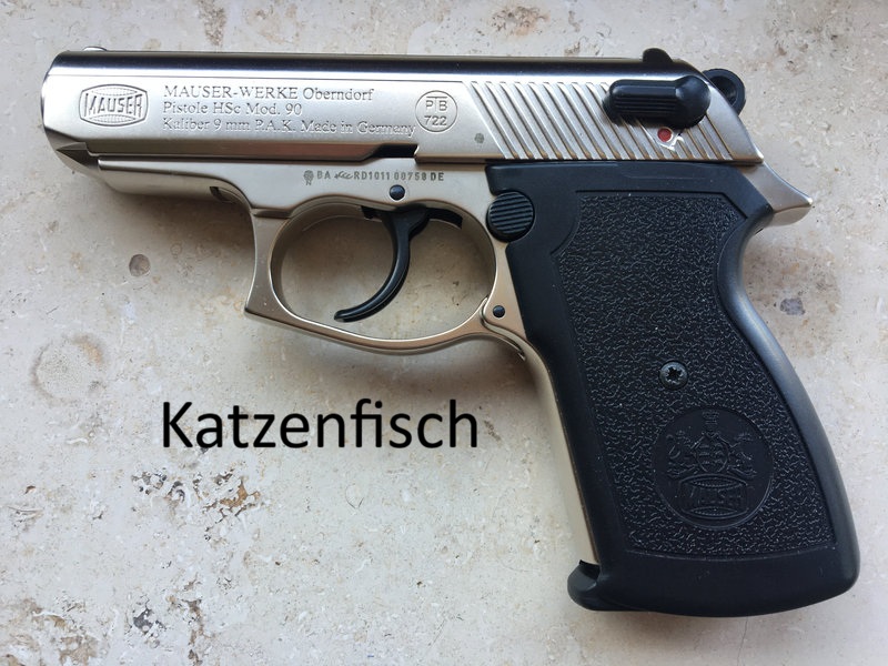 Mauser HSC 90, seltene Ausführung in Satin Nickel, ungeschossen und orig. verpacktes Full Set. – Bild 2