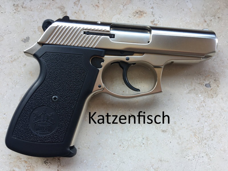 Mauser HSC 90, seltene Ausführung in Satin Nickel, ungeschossen und orig. verpacktes Full Set. – Bild 3