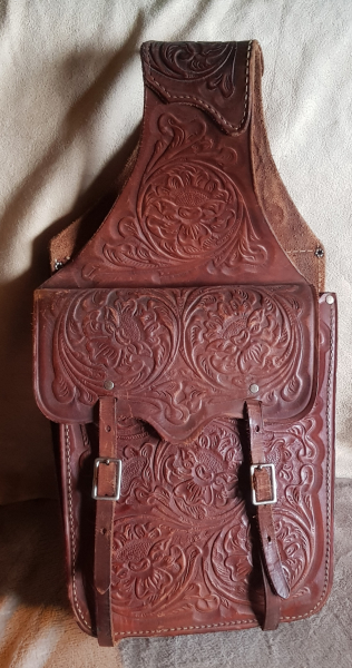 Punzierte echt Leder Cowboy Satteltaschen – Bild 2