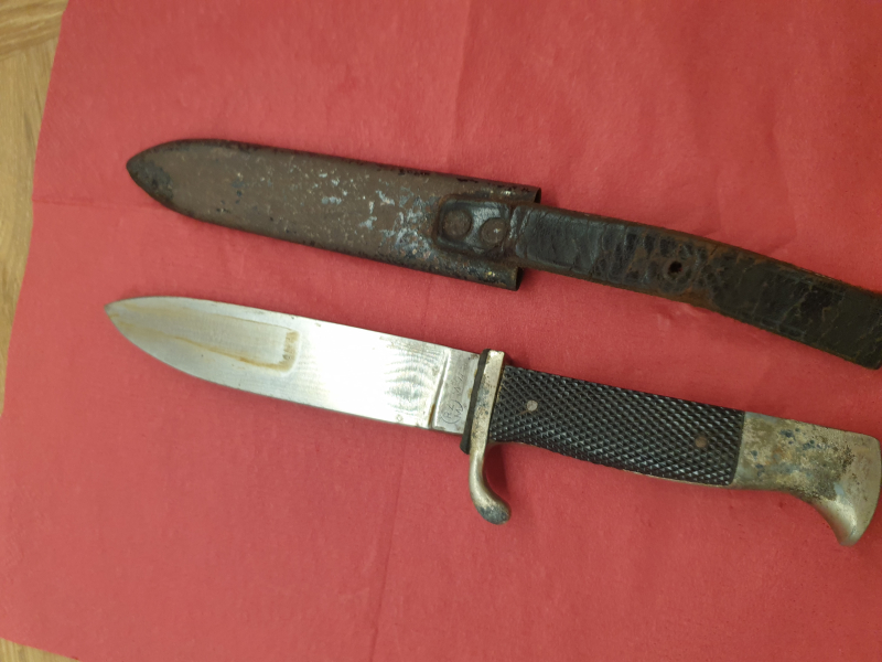 Wehrmacht WK2 HJ Fahrtenmesser Original Carl Julius Krebs Solingen RZM M7/5 – stampa 3