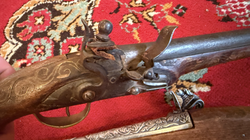 Deko Vorderlader Steinschloss und Dolch Messer Deko – stampa 3