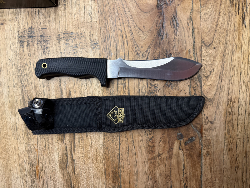 PUMA Jagdmesser Made in Germany 14 cm Klinge mit Originalscheide & OVP Top Zustand – billede 2
