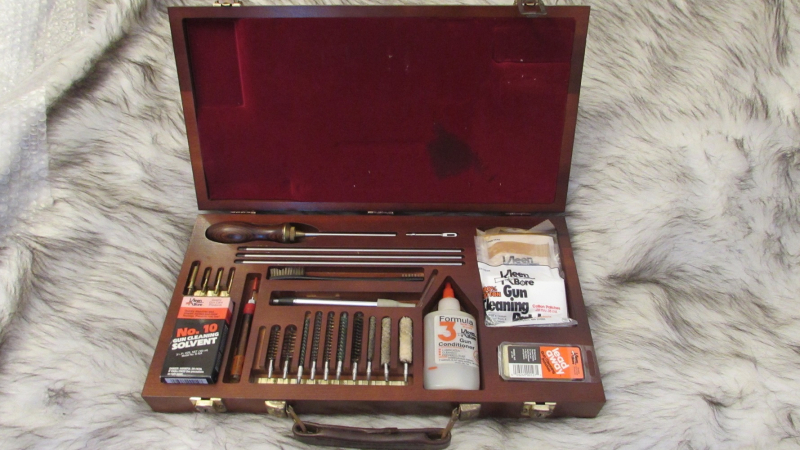 DELUXE WAFFEN PUTZKOFFER EDEL HOLZ KLEEN BORE – billede 2