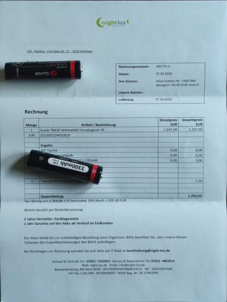 Guide TB630 Wärmebildvorsatzgerät wie NEU – zdjęcie 4