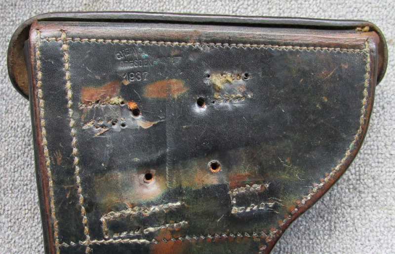 Pistolentasche Koffertasche für Pistole 08 P08 Carl Heinichen Dresden 1937 WaA nicht P08 PPK Hsc – slika 3