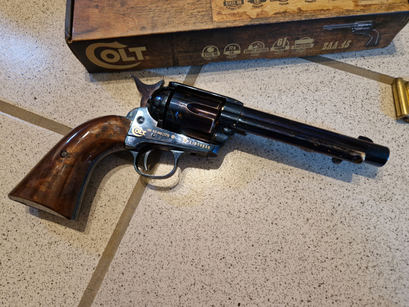 CO2 Revolver Colt Single Action Army .45 SAA .45 4,5mm BB Gun inkl. Ladehülsen, + OVP und Handbuch – stampa 3
