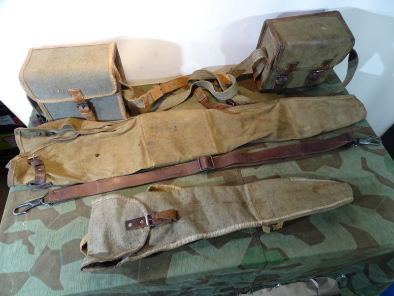 Zubehörsset für das MG 30 (t) 2. Weltkrieg, W -SS, Trageriemen, Magazintaschen, Y-Riemen Magazinader – Bild 5