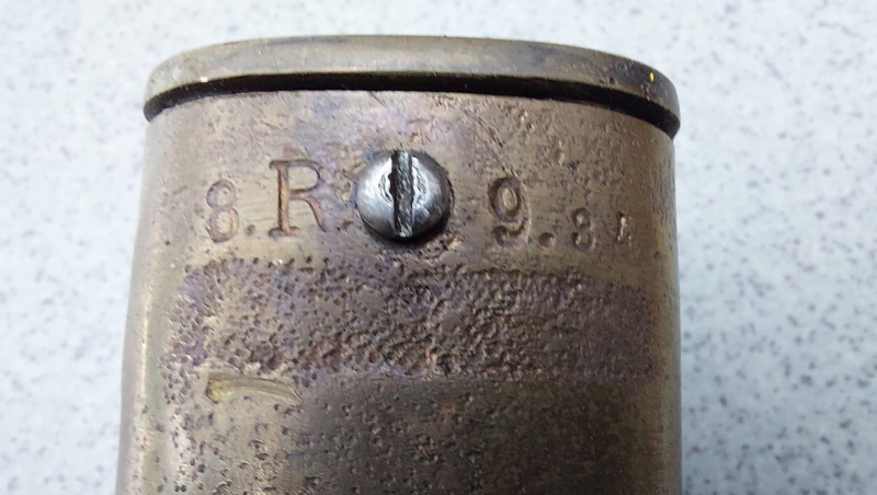 Alte Lederscheide 1.WK mit Truppenstempel – afbeelding 3
