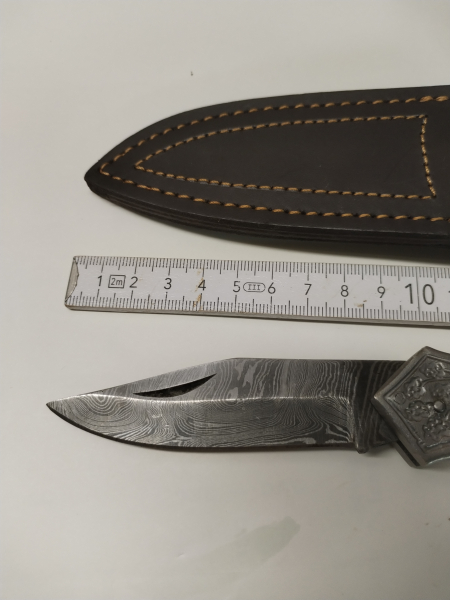 Damastmesser mit Lederscheide – Bild 3
