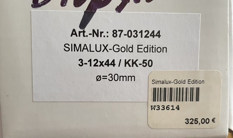Simalux Gold 3-12*44 Zielfernrohr – Bild 3