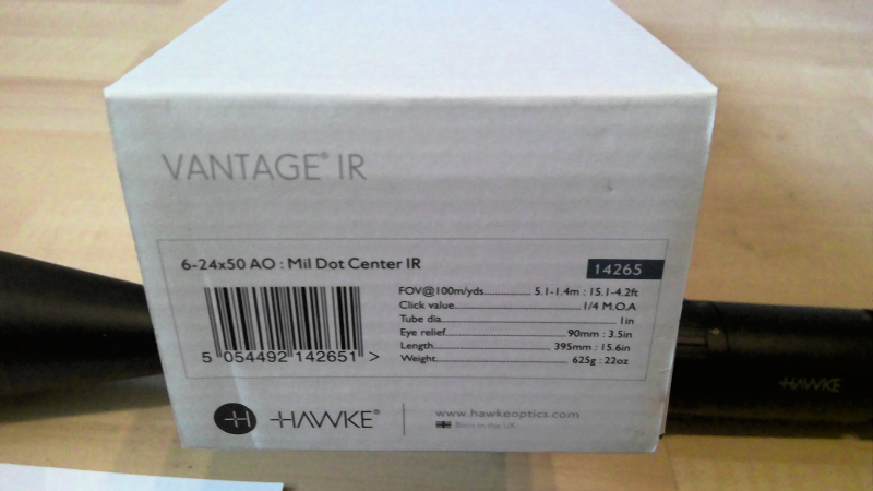 Hawke Vantage 6-24x50 IR AO Mildot Zielfernrohr Topzustand in OVP – Bild 2