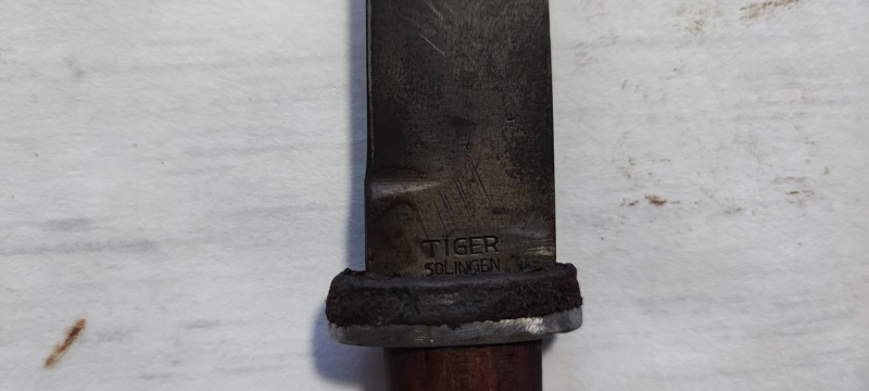 Grabendolch mit Holzgriffschalen Tiger Solingen Wehrmacht Zweiter Weltkrieg 2.WW 2.WK – Bild 5