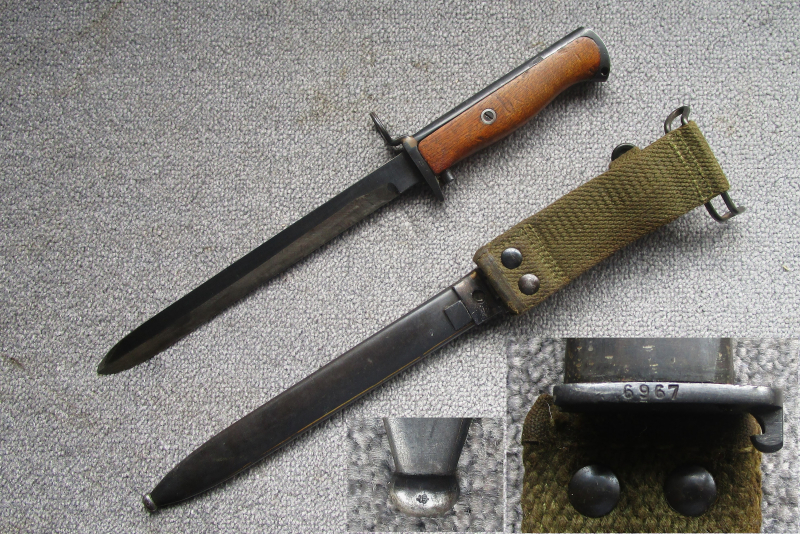 Norwegisches Krag Jörgensen Bajonett Seitengewehr M.1894 mit WaA-Abnahme Wehrmacht Kongsberg mit Kop – Bild 2