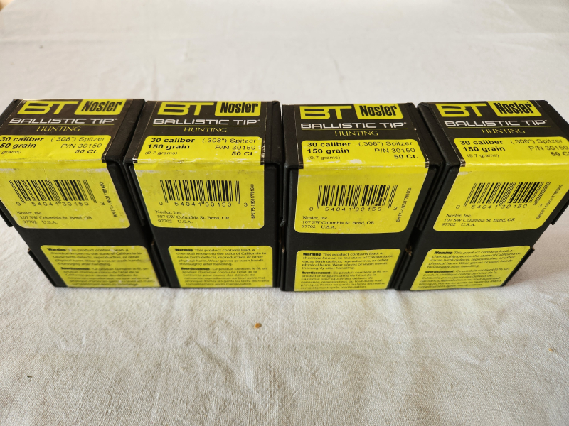 Nosler Ballistic Tip Geschosse 200 Stück plus 46 .308 / 7,62 mm 150 gr / 9,7 g – Bild 2