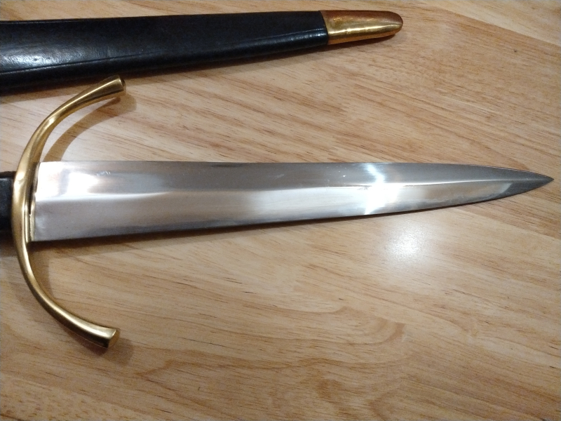 Parierdolch mit Knauf und Parier aus Messing – Bild 2